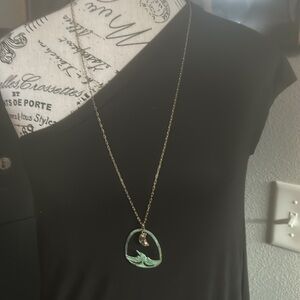 Elegant Brass and Patina Bird Pendant Necklace